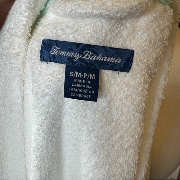 Tommy Bahama Terry Cloth Robe Womens Belted Bath Robe White Small Medium NWOT - Picture 10 of 11
